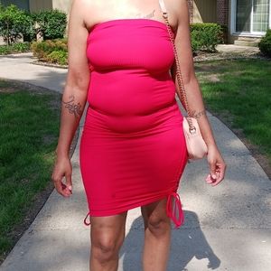 Halter top dress-red